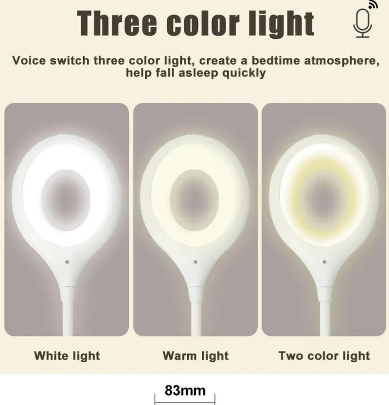 LK50 Voice Control LED Smart Night Light Lamp 360° Adjustable, Foldable USB Desk Lamp