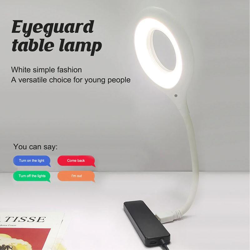 LK50 Voice Control LED Smart Night Light Lamp 360° Adjustable, Foldable USB Desk Lamp