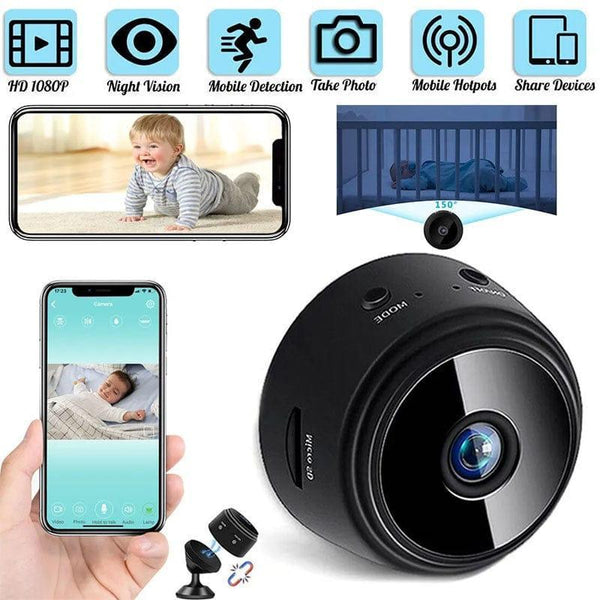 Mini WiFi Camera – 1080P HD, Wide Angle, Portable Security Cam