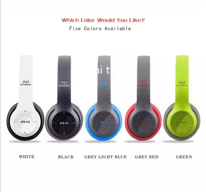 Wireless Stereo Headphones with Bluetooth, FM, TF Card &amp; Aux Support | 5 Color Options